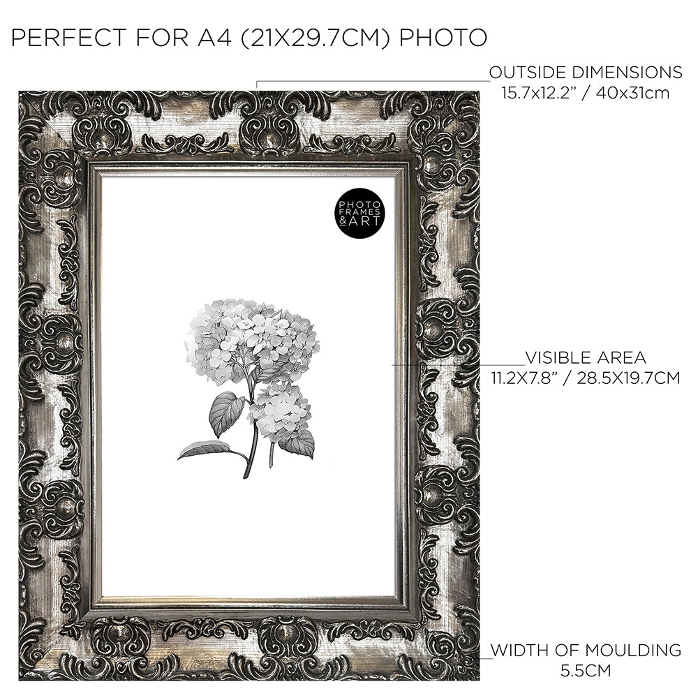 Gunmetal A4 Antique Photo Frame Dimensions
