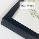 Corner of Oversized Mount Wooden 18x18 Black Frame for 6x4