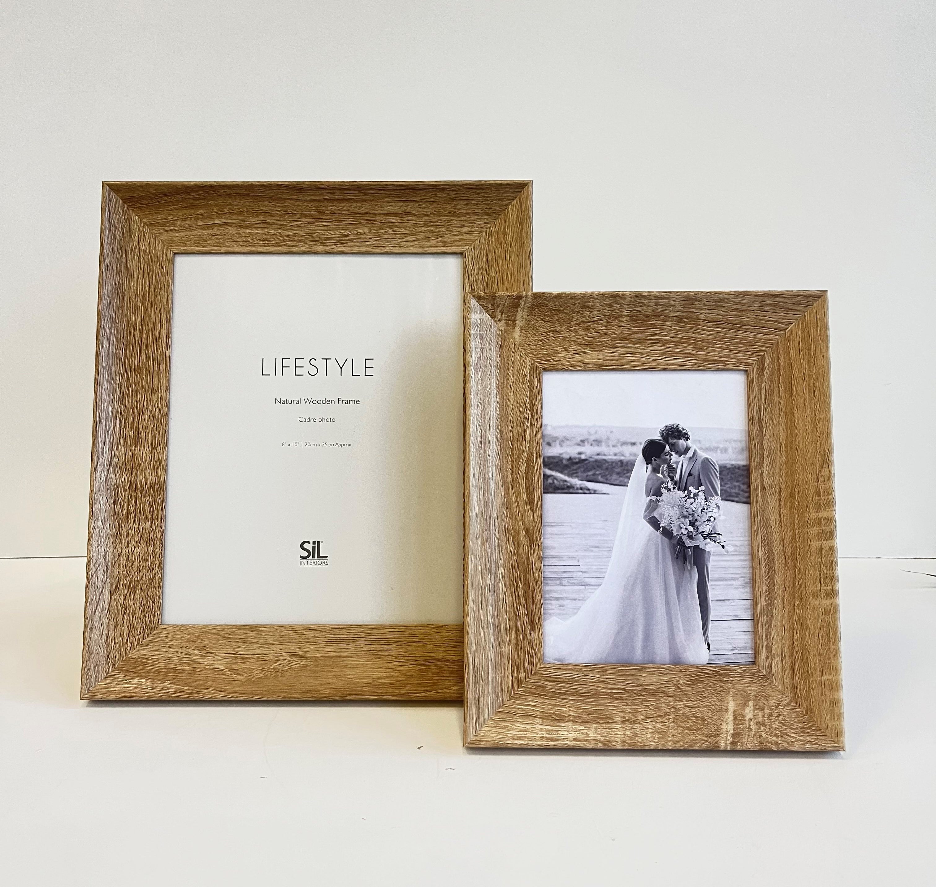 Wooden Frame with wedding photo of a couple
