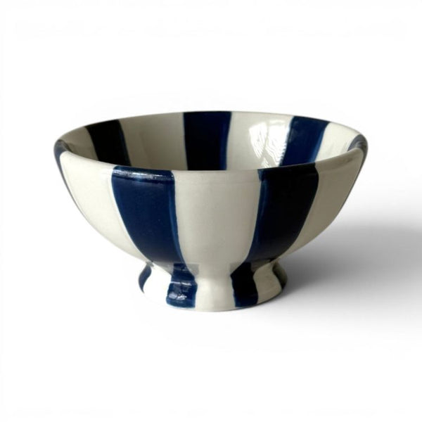 Stripe Candle Holder | Blue and White