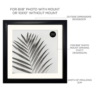 10x10 Frame For 8x8 With Glass | Silk Black