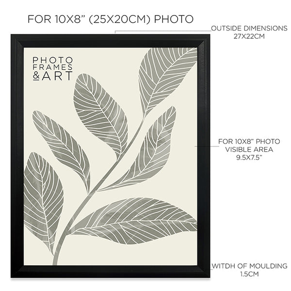 10x8" Black Photo Frame With Glass | Pack of 4