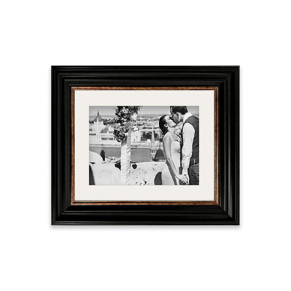 10x8" Shabby Chic Photo Frame With Soft White Mount | Vintage Black