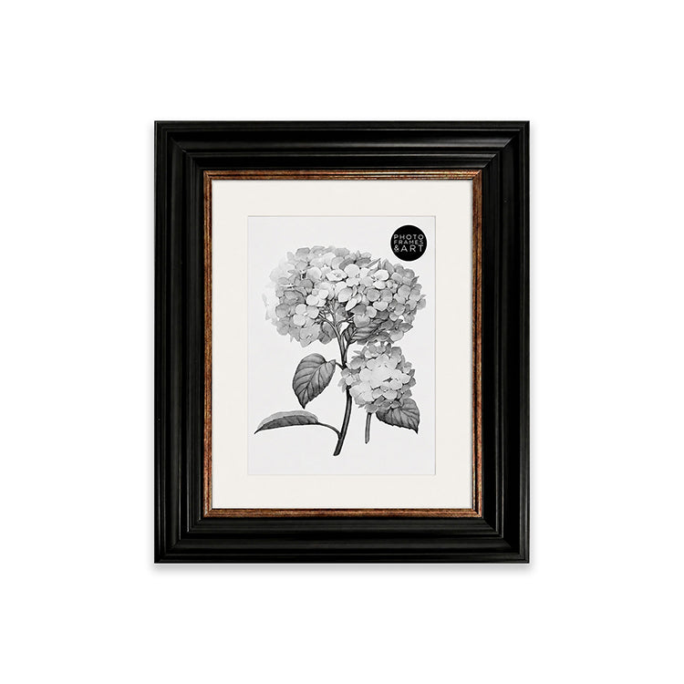 10x8" Shabby Chic Photo Frame With Soft White Mount | Vintage Black