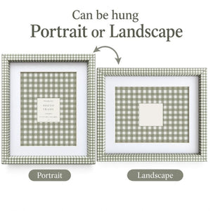10x8" Photo Frame | Green Gingham