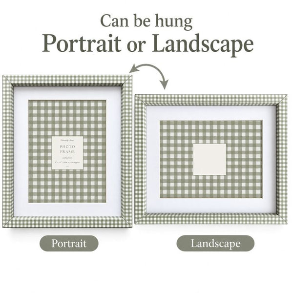 10x8" Photo Frame | Green Gingham