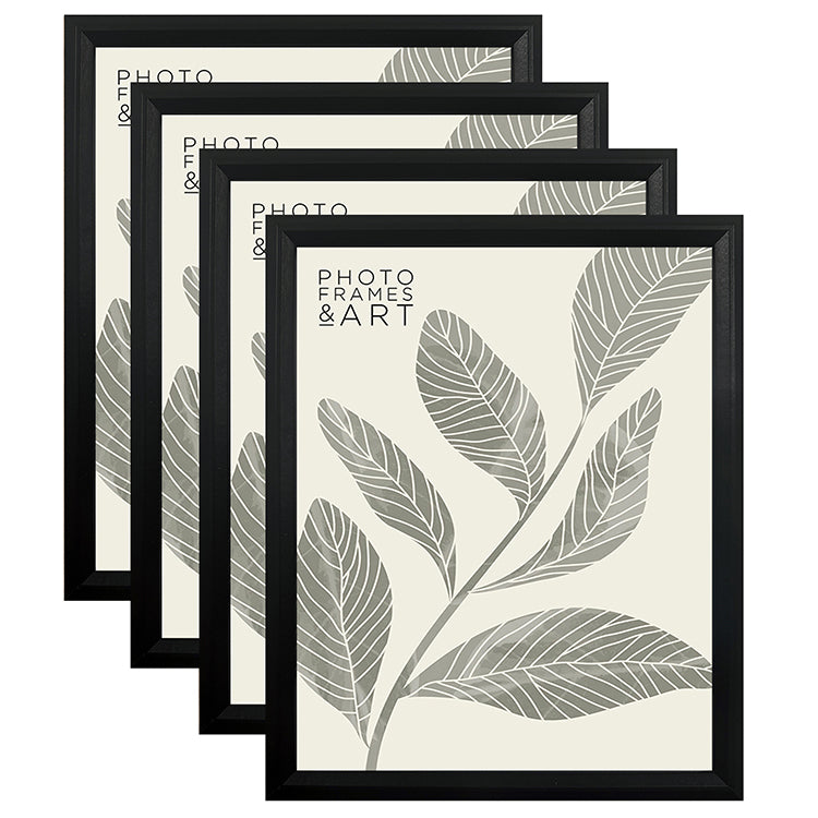 10x8" Black Photo Frame With Glass | Pack of 4