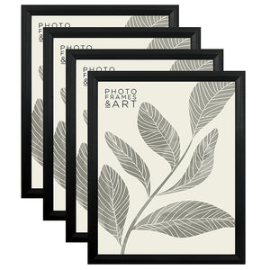 10x8" Black Photo Frame With Glass | Pack of 4