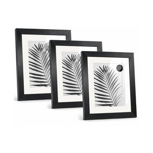 10x8" Oxford Black Photo Frame With Mount | Set of 3
