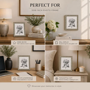 10x8" Traditional Antique Style Picture Frame | Champagne Silver