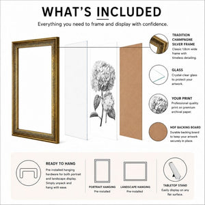 10x8" Traditional Antique Style Picture Frame | Gold