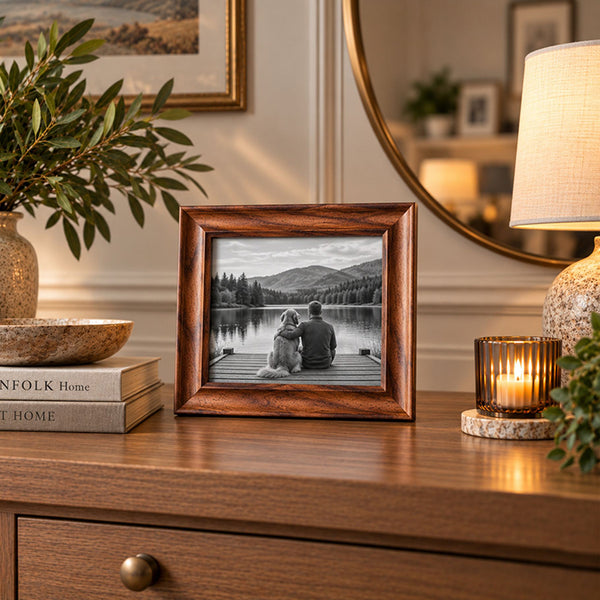 10x8 Walnut Effect Photo Frame With Glass | Weymouth