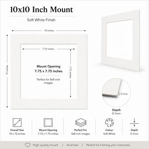 10x10" for 8x8" Image Mount | Soft White