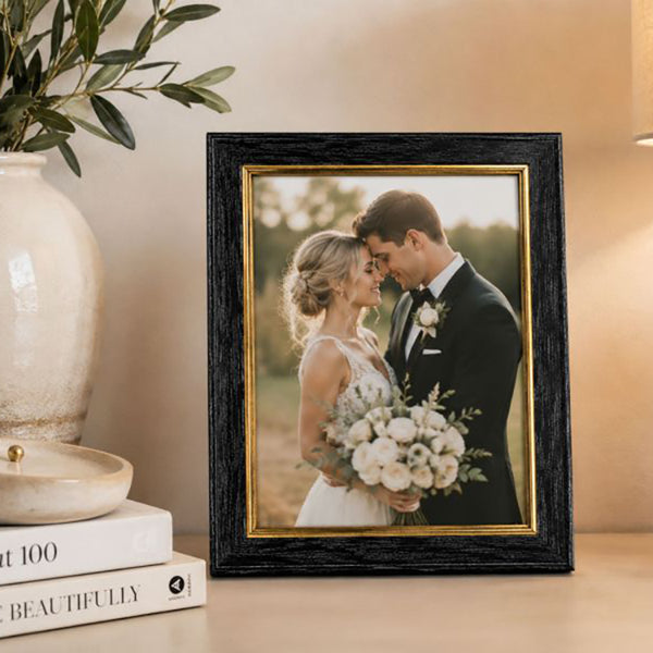 Black and Gold Photo Frame | 10x8"
