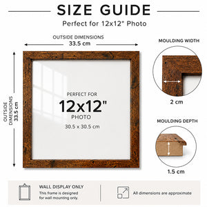 Square 12x12" Frame With Glass | Oxford