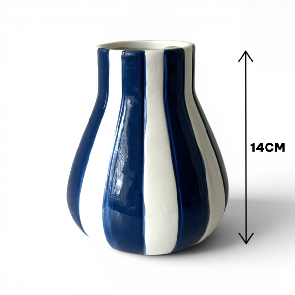 Blue Stripe Vase | 14cms