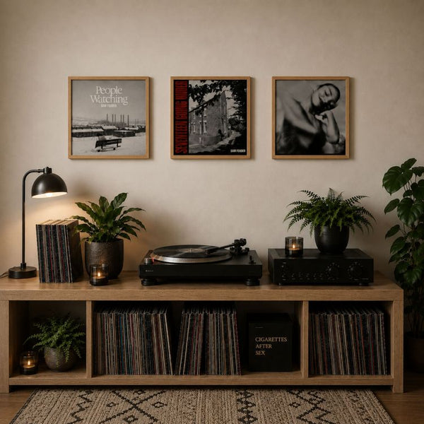 Set of 3 12" Vinyl Album Cover Frames | Oxford Oak Effect