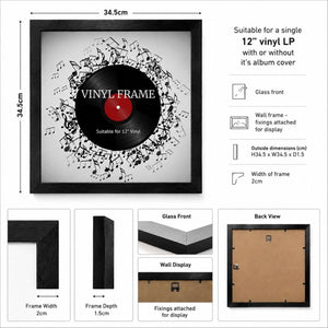 Set of 2 12" Vinyl Album Cover Frames | Oxford Black