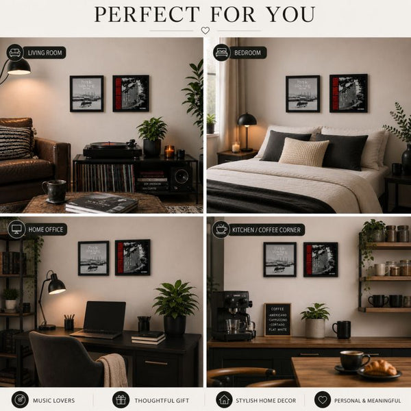 Set of 2 12" Vinyl Album Cover Frames | Oxford Black