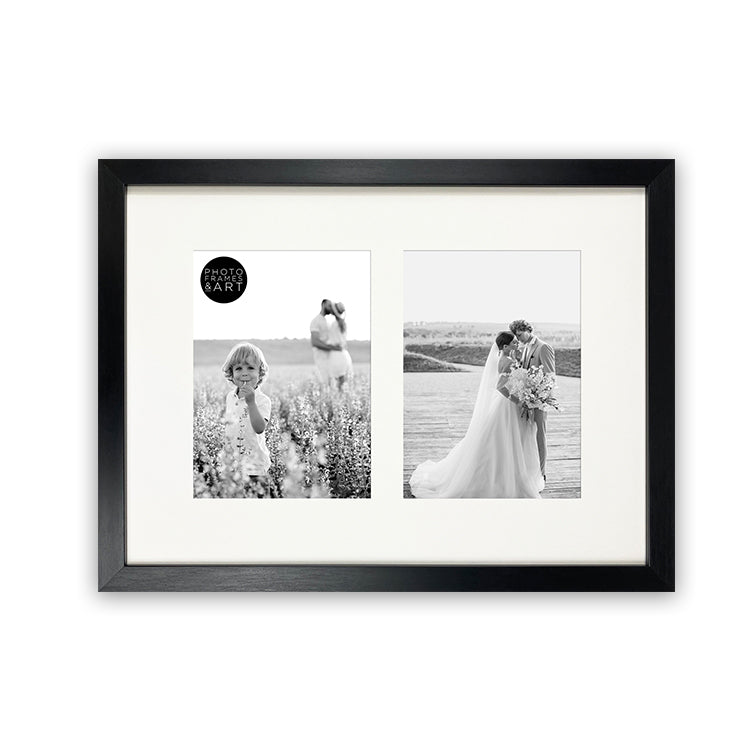 Oxford Photo Frame 12x10" Multi For x2 6x4'' With Soft Cream Mount