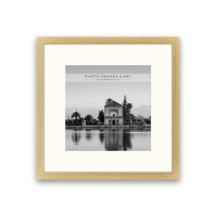 New- 12x12" for 8x8" Wooden Oak Effect Photo Frame | Hartland Collection