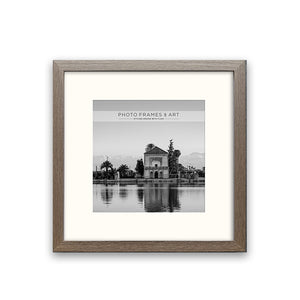 New - 12x12" for 8x8" Wooden Washed Walnut Effect Photo Frame | Hartland Collection