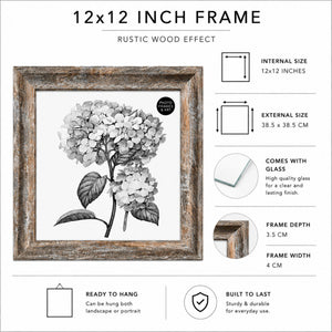 12x12 Photo Frame With Glass | Devon Washed Brown