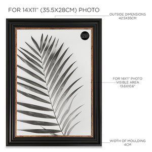 Vintage Black Shabby Chic Photo Frame - 14x11" No Mount