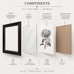 14x11" Shabby Chic Photo Frame | Vintage Black