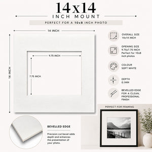 14x14" for 10x8" Image Mount | Soft White