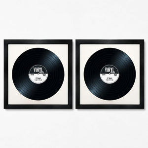 Set of 3 12" Vinyl Frames with White Mount (14"x14") | Oxford Black
