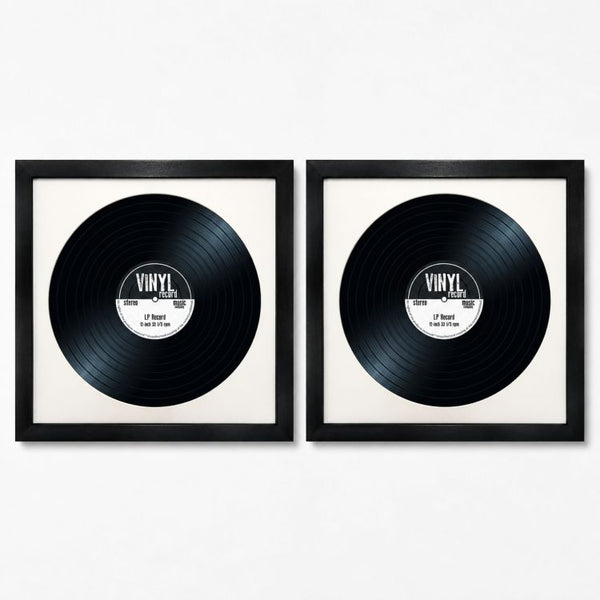 Set of 3 12" Vinyl Frames with White Mount (14"x14") | Oxford Black