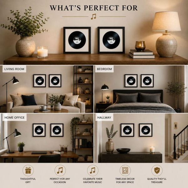 Set of 3 12" Vinyl Frames with White Mount (14"x14") | Oxford Black