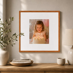 Oversized Mount Wooden 16x16" Oak Effect Frame For 10x8" | Signature Collection