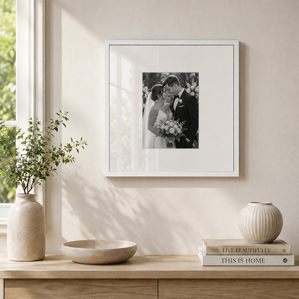Oversized Mount Wooden 16x16" White Frame For 10x8" | Signature Collection