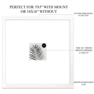 16x16 for 5x5 White Photo Frame | Oxford
