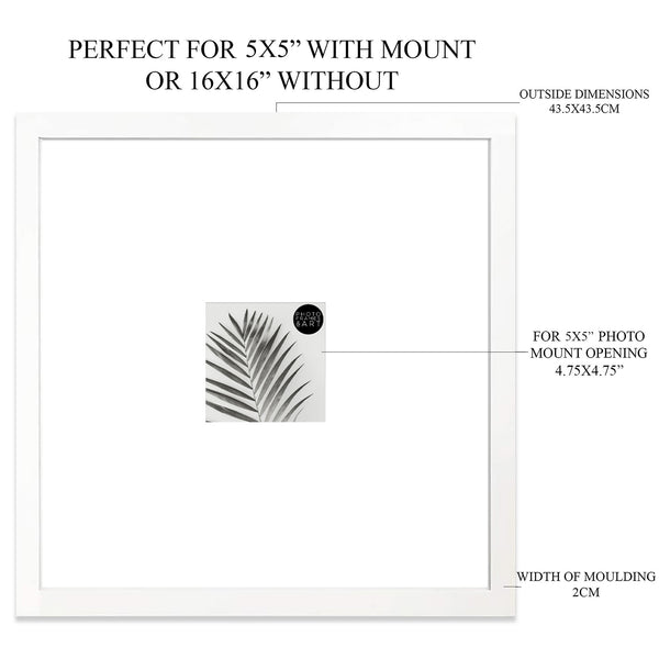 16x16 for 5x5 White Photo Frame | Oxford
