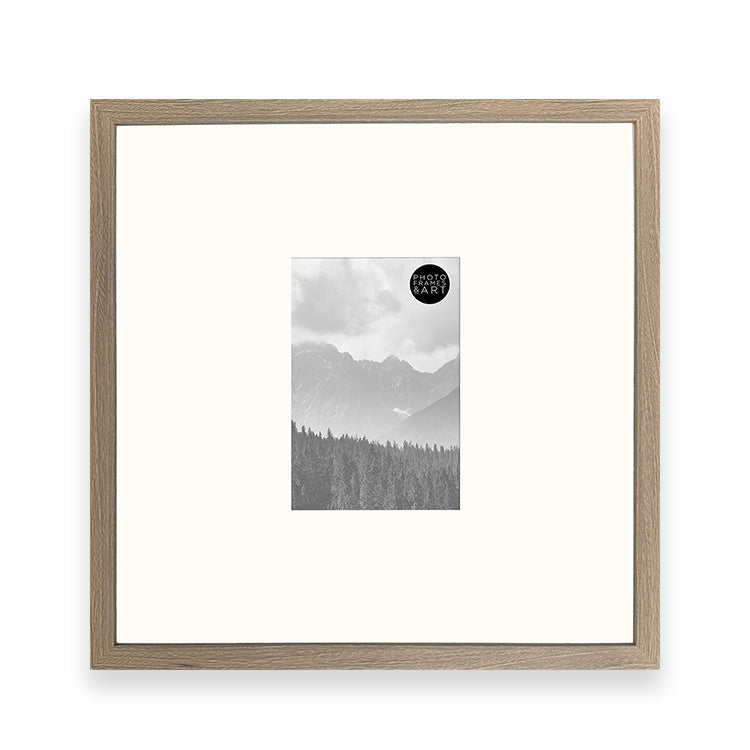 16x16" for 6x4" Wooden Washed Walnut Effect Photo Frame | Hartland Collection