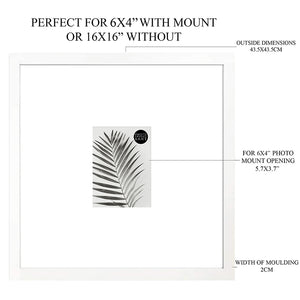 16x16 for 6x4 White Photo Frame | Oxford