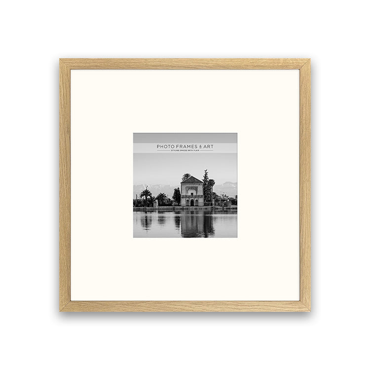 New - 16x16" for 8x8" Wooden Oak Effect Photo Frame | Hartland Collection