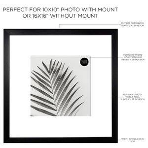 Oxford Photo Frame 16x16" For 10x10" with White Mount