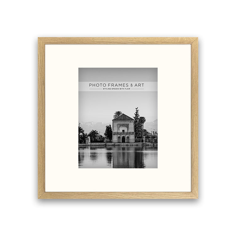 16x16" for 10x8" Wooden Oak Effect Photo Frame | Hartland Collection