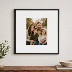 Oversized Mount Wooden 16x16" Black Frame For 10x8" | Signature Collection
