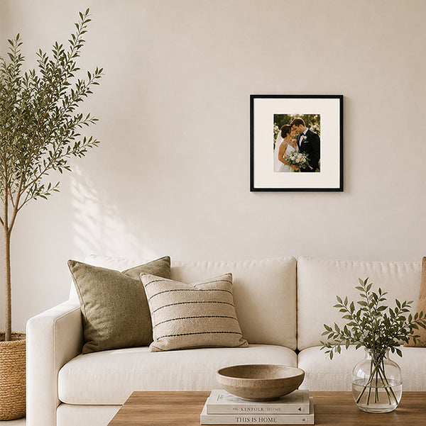 Oversized Mount Wooden 16x16" Black Frame For 10x8" | Signature Collection