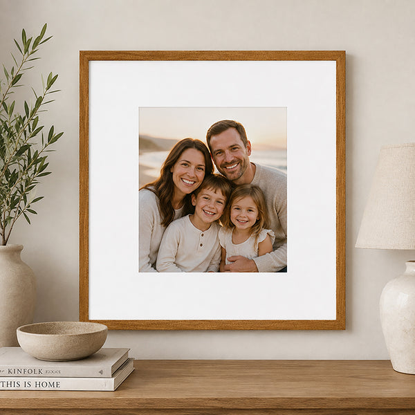 Oversized Mount Wooden 16x16" Oak Effect Frame For 10x8" | Signature Collection