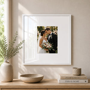 Oversized Mount Wooden 16x16" White Frame For 10x8" | Signature Collection