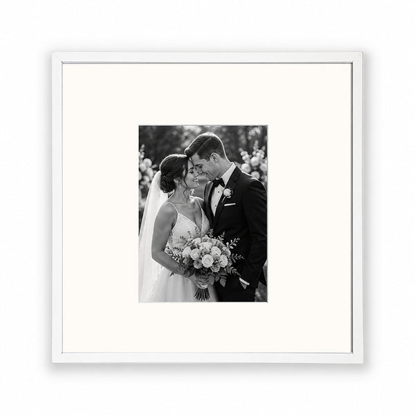Oversized Mount Wooden 16x16" White Frame For 10x8" | Signature Collection
