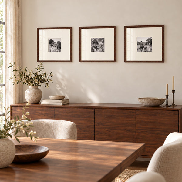 16x16" for 5x5" Wooden Walnut Effect Photo Frame | Hartland Collection