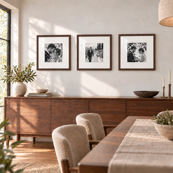 16x16" for 8x8" Wooden Walnut Effect Photo Frame | Hartland Collection