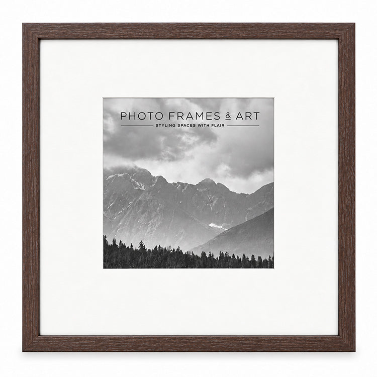 16x16" for 8x8" Wooden Walnut Effect Photo Frame | Hartland Collection